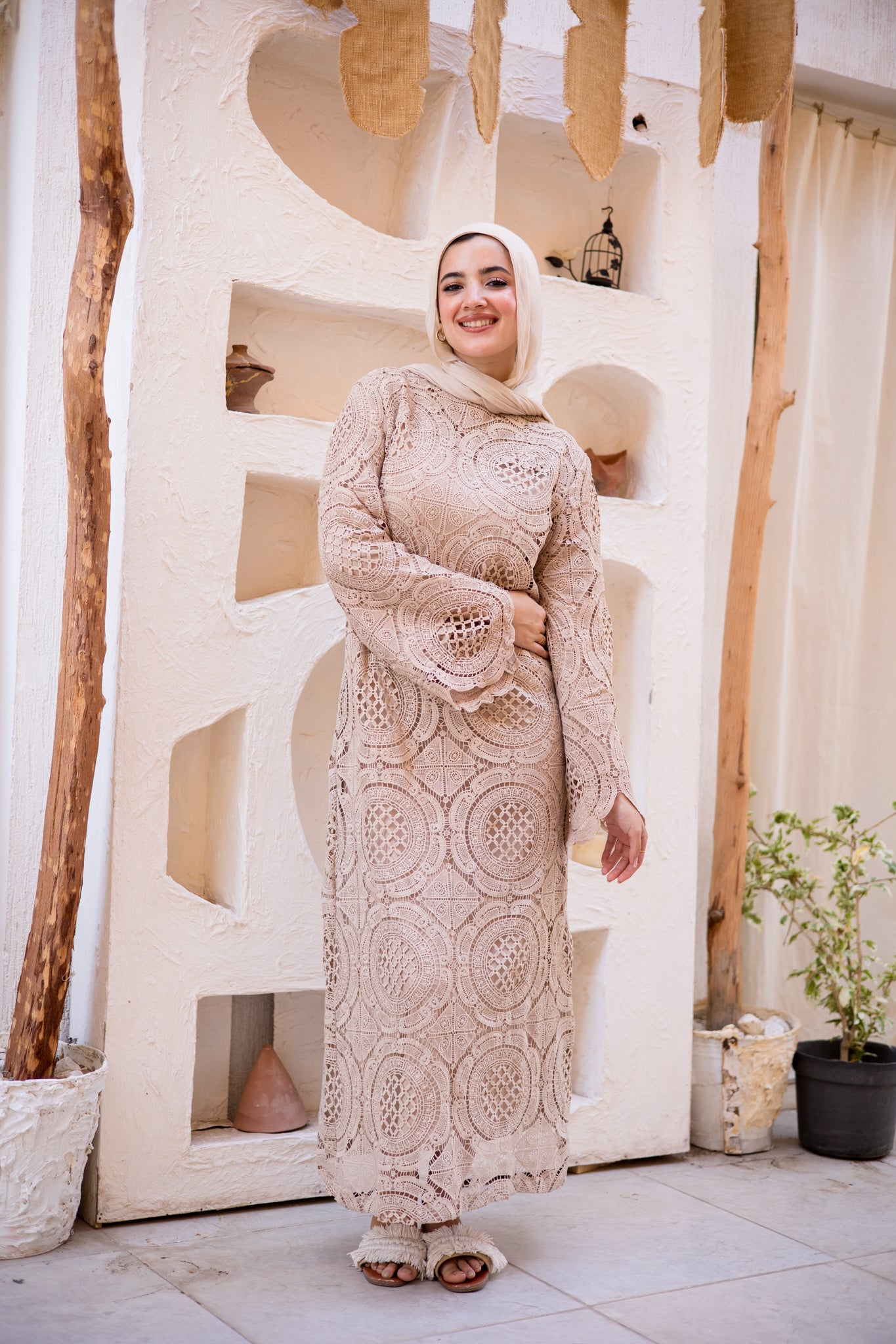 Athena Dress- Beige